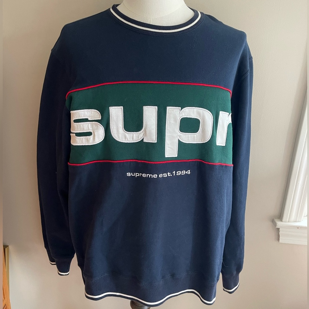 Supreme Piping Crewneck Navy